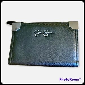 JESSICA SIMPSON Black Frankie Center Divider Meteorite Womens Wallet